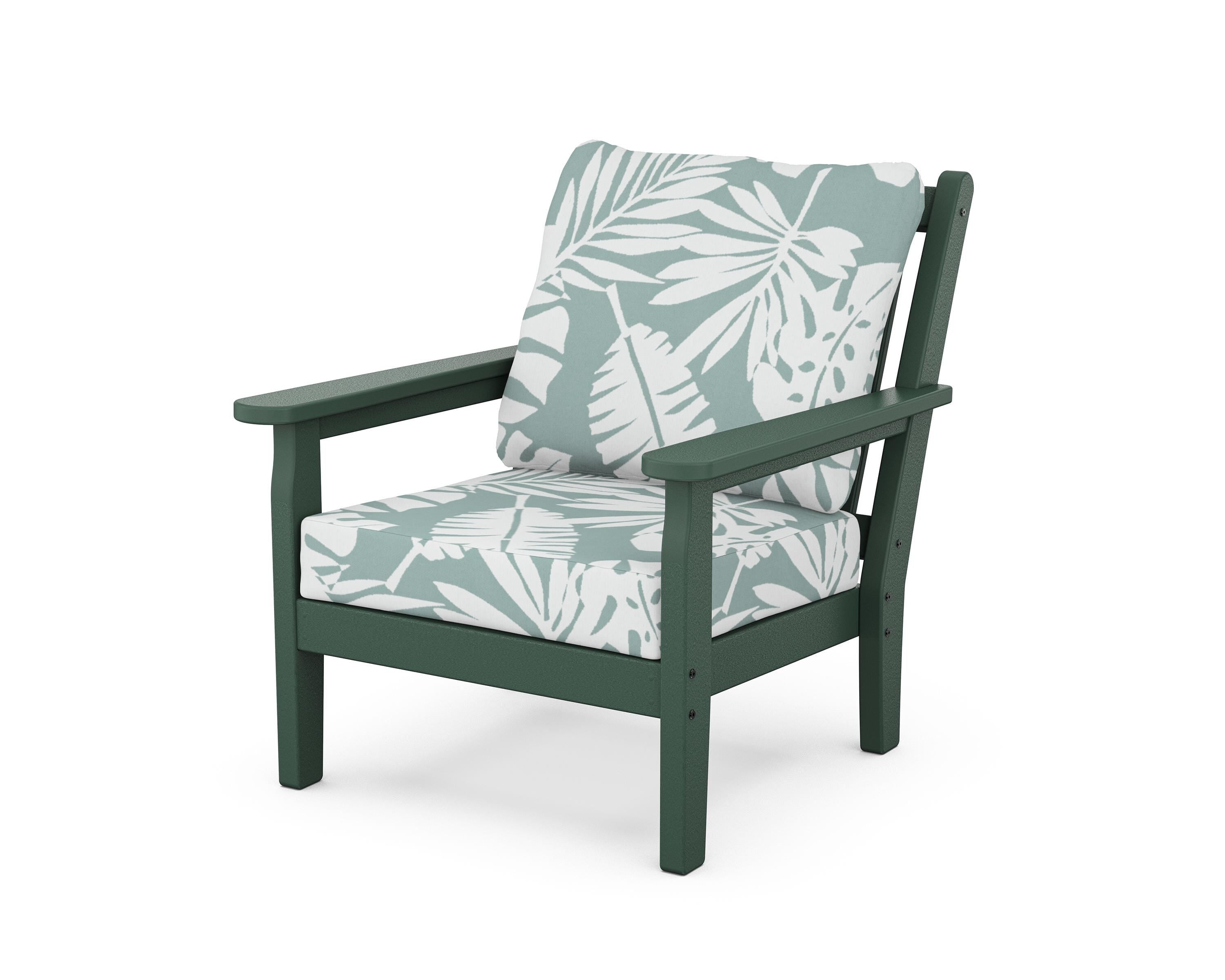 POLYWOOD® Chippendale Deep Seating Chair in Green / Leaf Glacier Spa