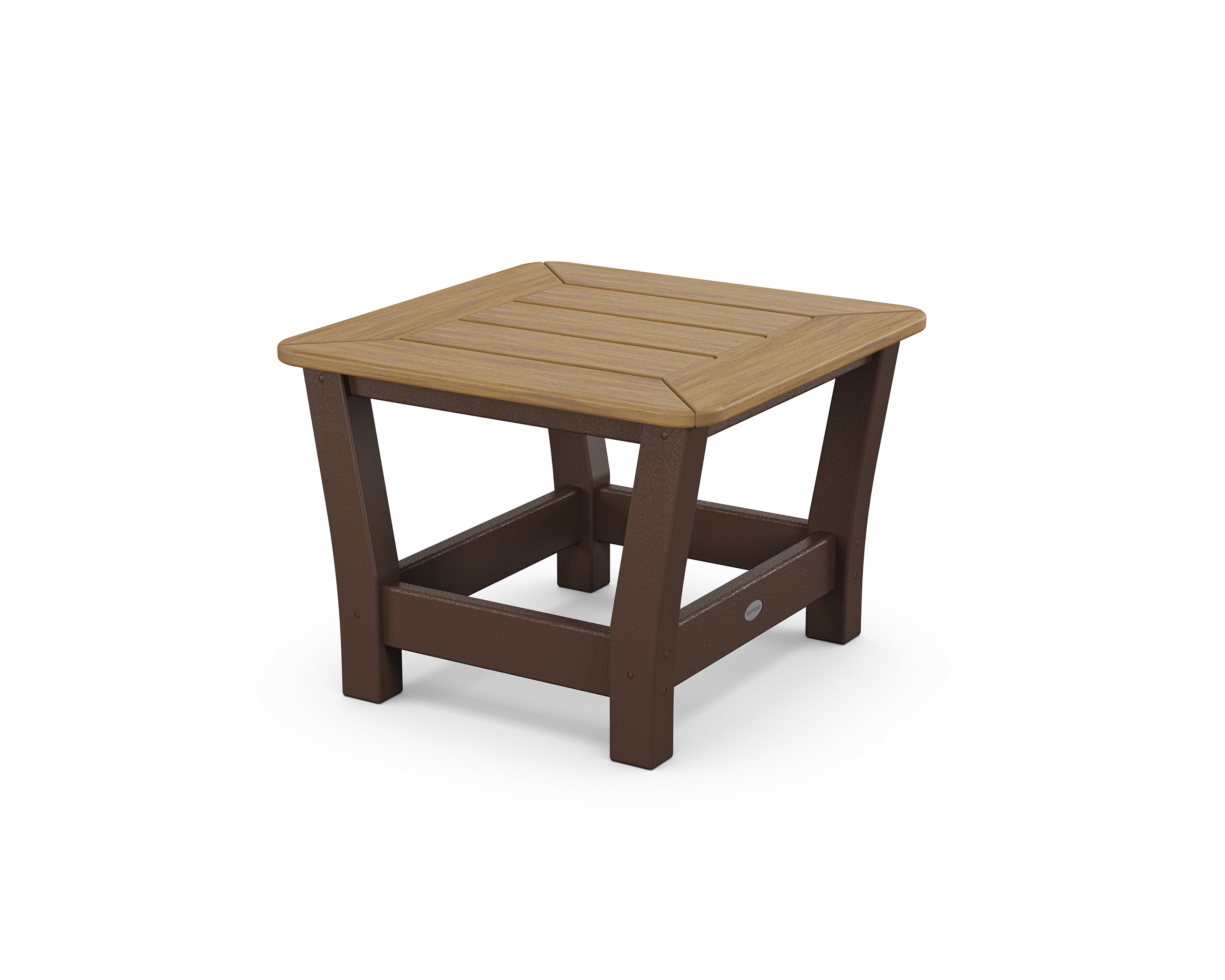 POLYWOOD® Harbour Slat End Table in Mahogany / Natural