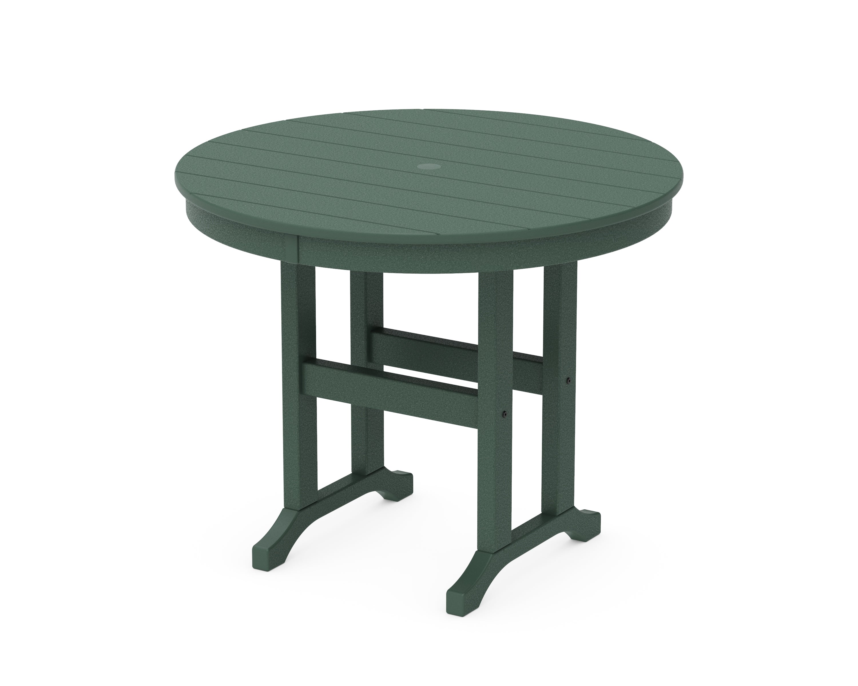 POLYWOOD® 36" Round Farmhouse Dining Table in Green