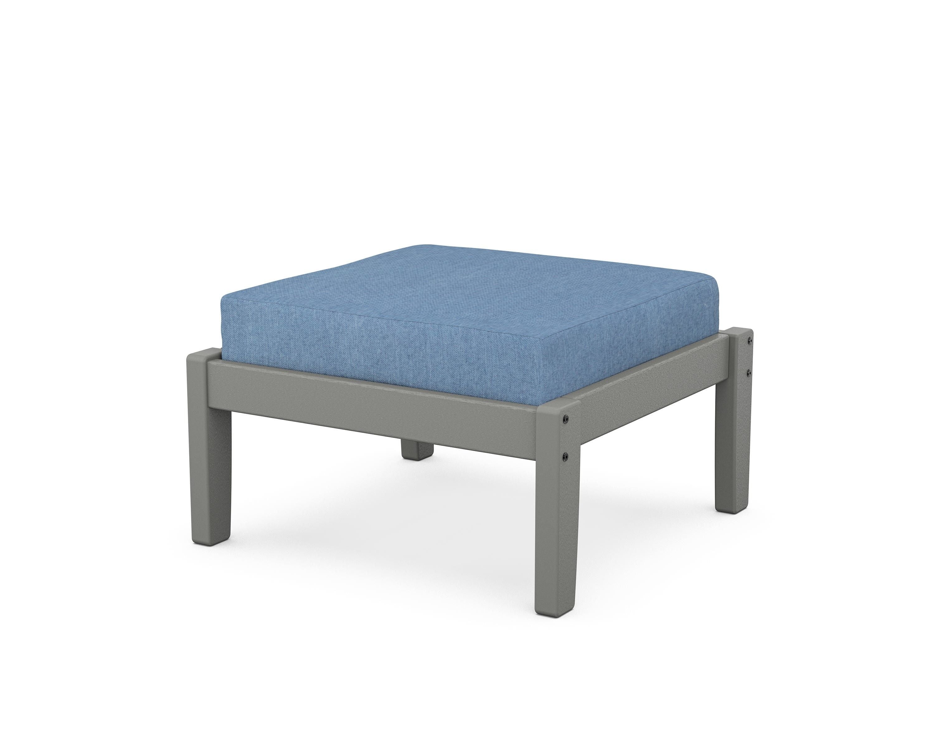 Unbranded Deep Seating Ottoman in Slate Grey / Sky Blue