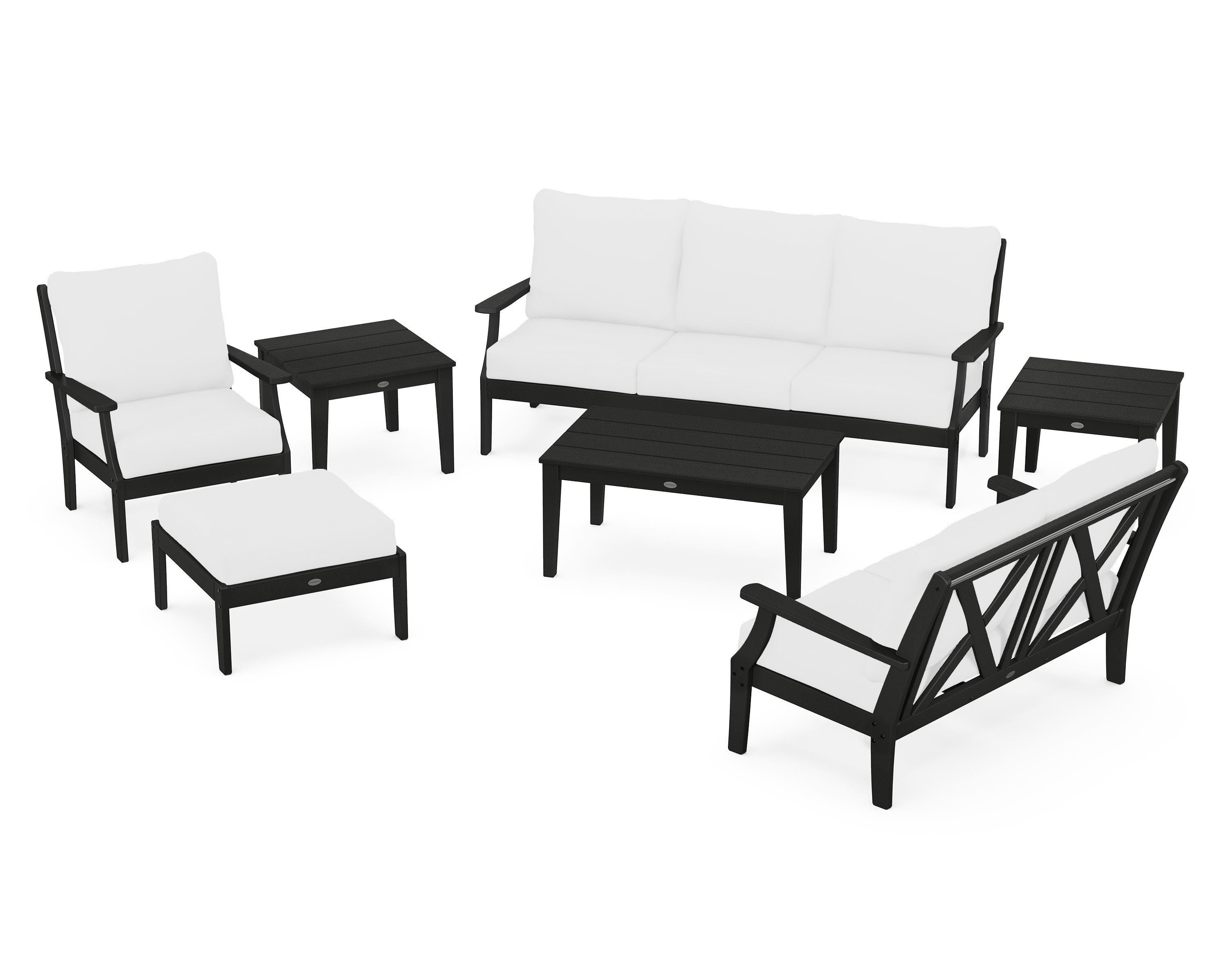 POLYWOOD® Braxton 7-Piece Deep Seating Set in Black / Natural
