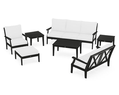 POLYWOOD® Braxton 7-Piece Deep Seating Set in Black / Natural