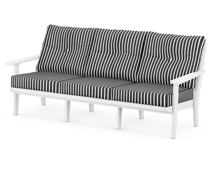 POLYWOOD® Lakeside Deep Seating Sofa in White / Shore Classic