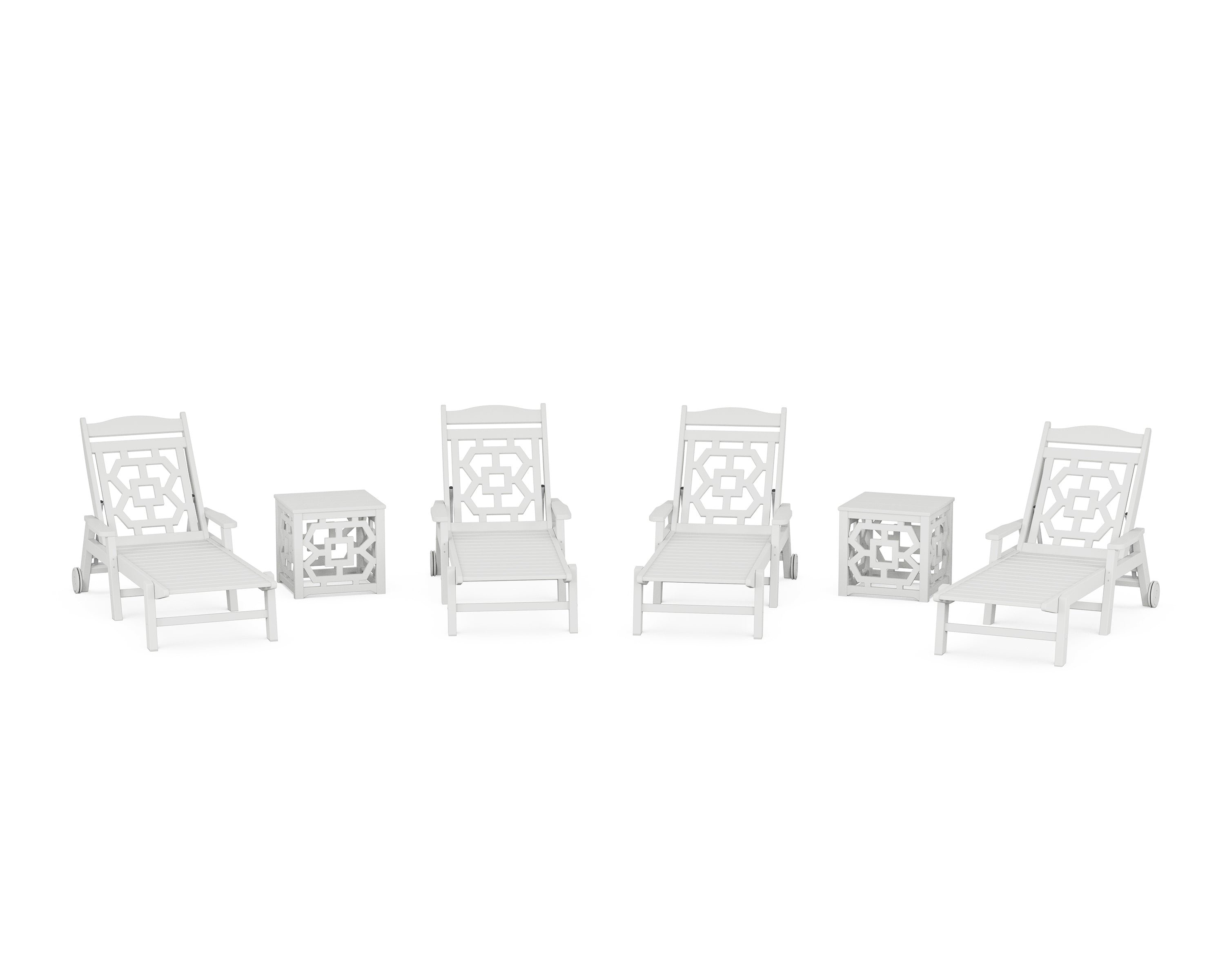 Martha Stewart by POLYWOOD® Chinoiserie 6-Piece Chaise Set in White