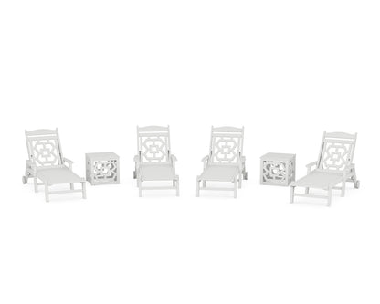 Martha Stewart by POLYWOOD® Chinoiserie 6-Piece Chaise Set in White