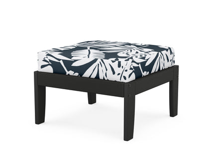 Unbranded Modular Ottoman - Classic in Black / Leaf Marine Indigo