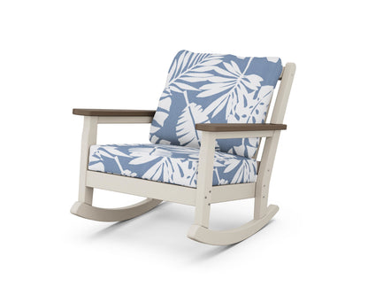 POLYWOOD® Chippendale Deep Seating Rocking Chair in Sand / Kona / Leaf Sky Blue