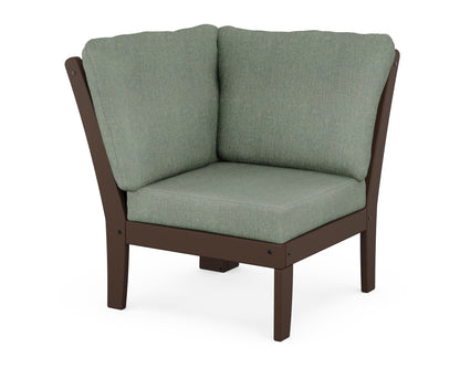 POLYWOOD® Braxton Modular Corner Chair in Mahogany / Cast Sage