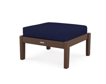 Martha Stewart by POLYWOOD® Chinoiserie Deep Seating Ottoman in Mahogany / Navy