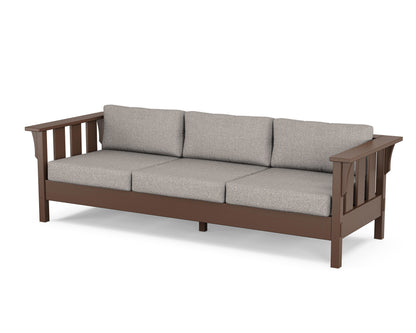 Martha Stewart by POLYWOOD® Acadia Deep Seating Sofa in Mahogany / Weathered Tweed