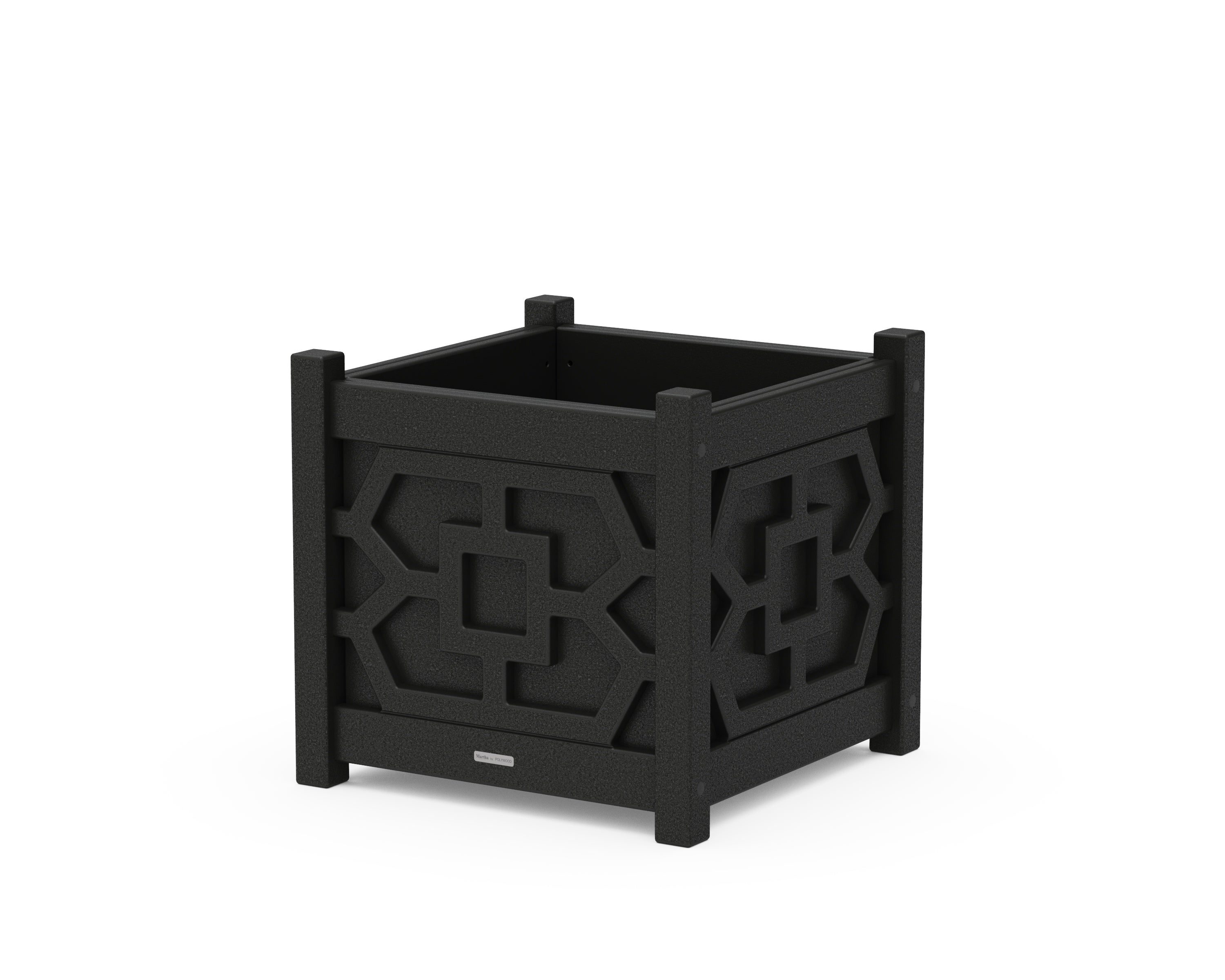 Martha Stewart by POLYWOOD® Chinoiserie Large Square Planter Box in Black