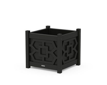 Martha Stewart by POLYWOOD® Chinoiserie Large Square Planter Box in Black