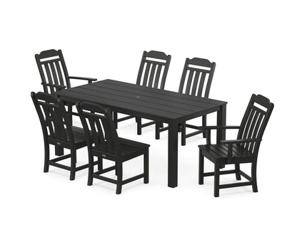 Country Living Cottage 7-Piece Parsons Dining Set in Black