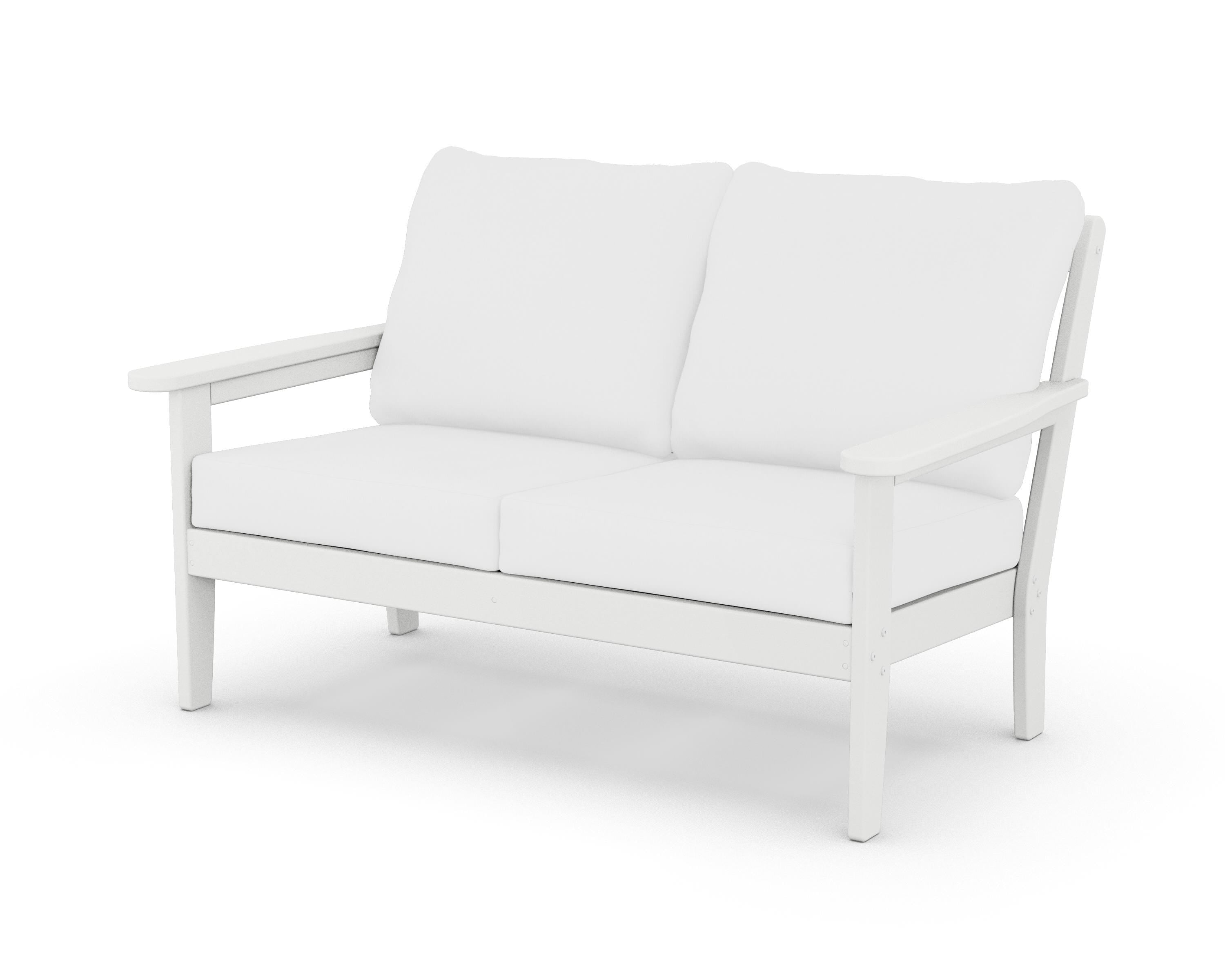 Country Living Cottage Deep Seating Loveseat in White / Natural