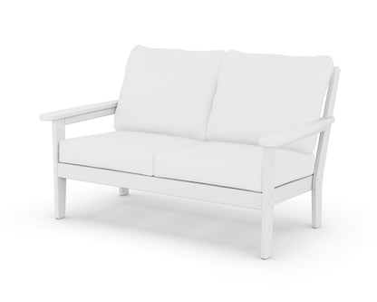 Country Living Cottage Deep Seating Loveseat in White / Natural