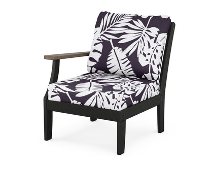 POLYWOOD® Braxton Modular Left Arm Chair in Black / Kona / Leaf Navy