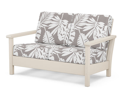 POLYWOOD® Harbour Deep Seating Loveseat in Sand / Leaf Grey Mist