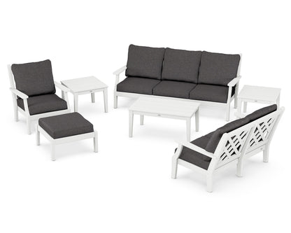 Country Living Wovendale 7-Piece Deep Seating Set in White / Ash Charcoal