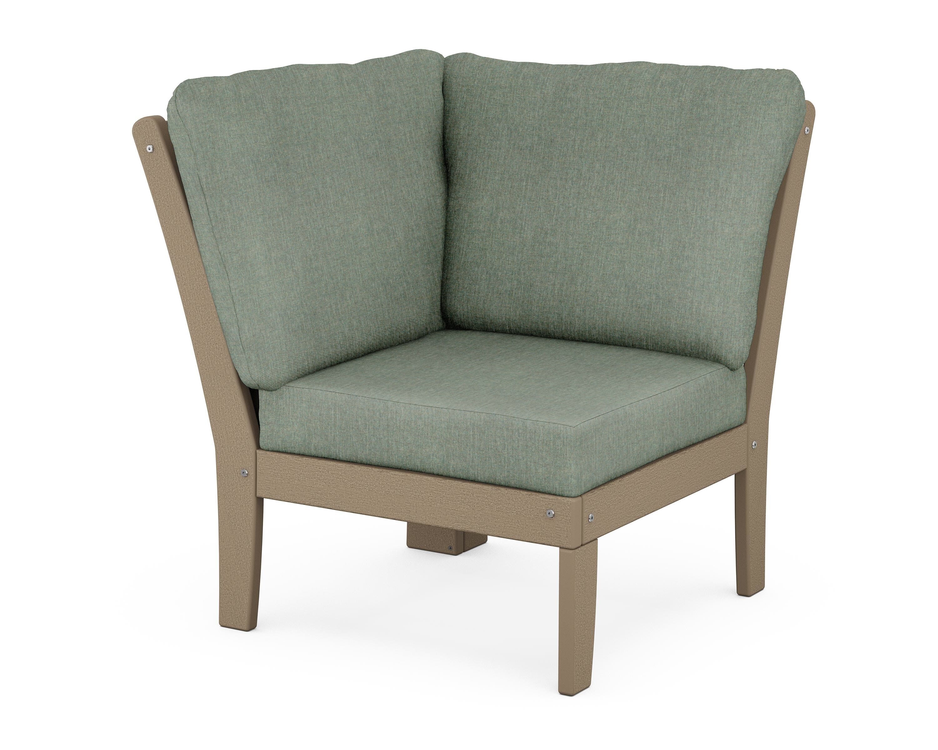 POLYWOOD® Braxton Modular Corner Chair in Vintage Sahara / Cast Sage
