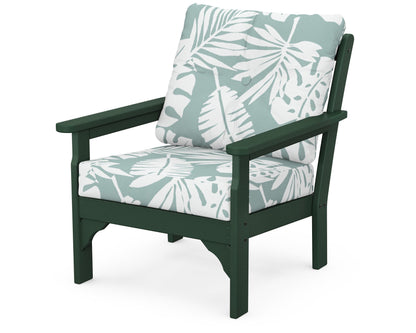 POLYWOOD® Vineyard Deep Seating Chair in Green / Leaf Glacier Spa