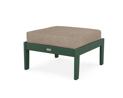 Country Living Cottage Deep Seating Ottoman in Green / Spiced Burlap
