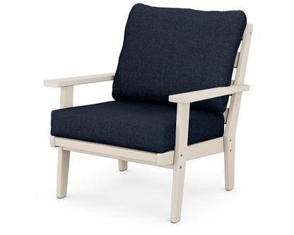 POLYWOOD® Grant Park Deep Seating Chair in Sand / Marine Indigo
