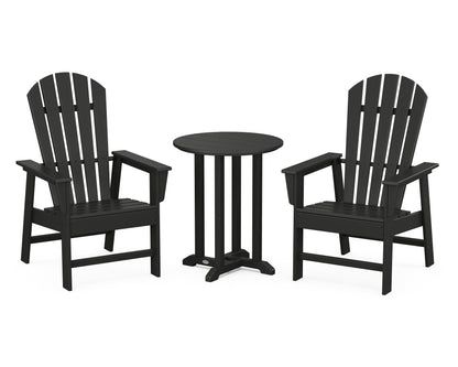 POLYWOOD® South Beach 3-Piece Round Farmhouse Bistro Dining Set in Black