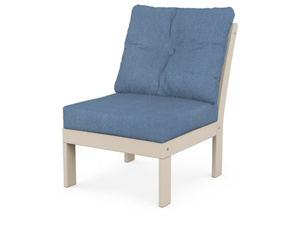 POLYWOOD® Vineyard Modular Armless Chair in Sand / Sky Blue