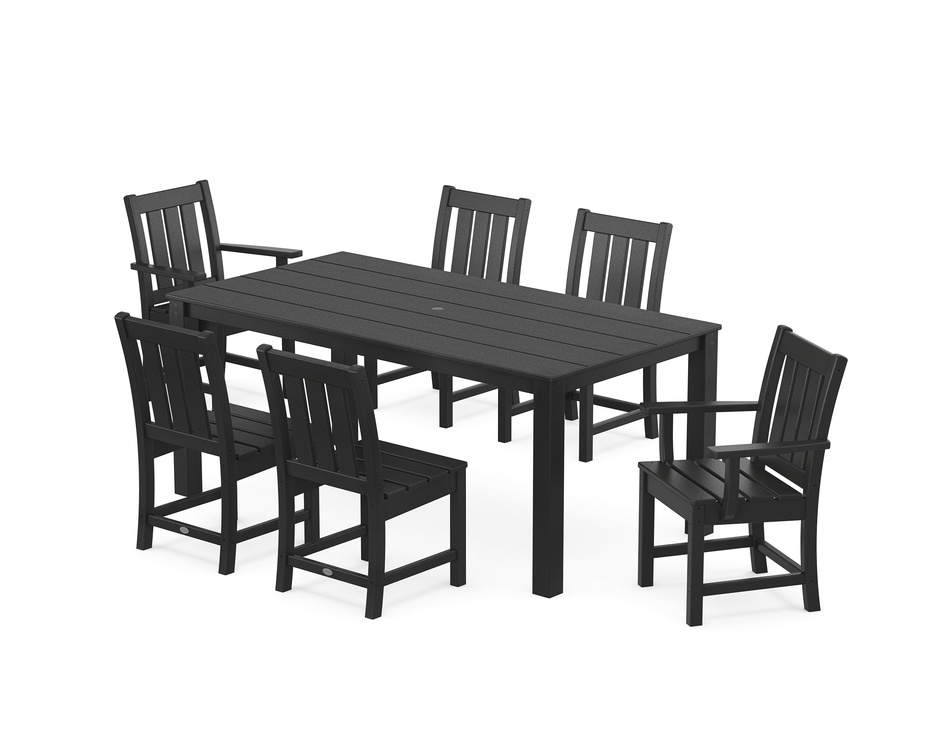 POLYWOOD® Oxford 7-Piece Parsons Dining Set in Black