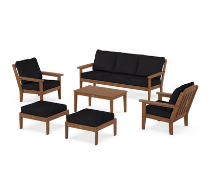 Country Living Cottage 6-Piece Lounge Sofa Set in Teak / Midnight Linen