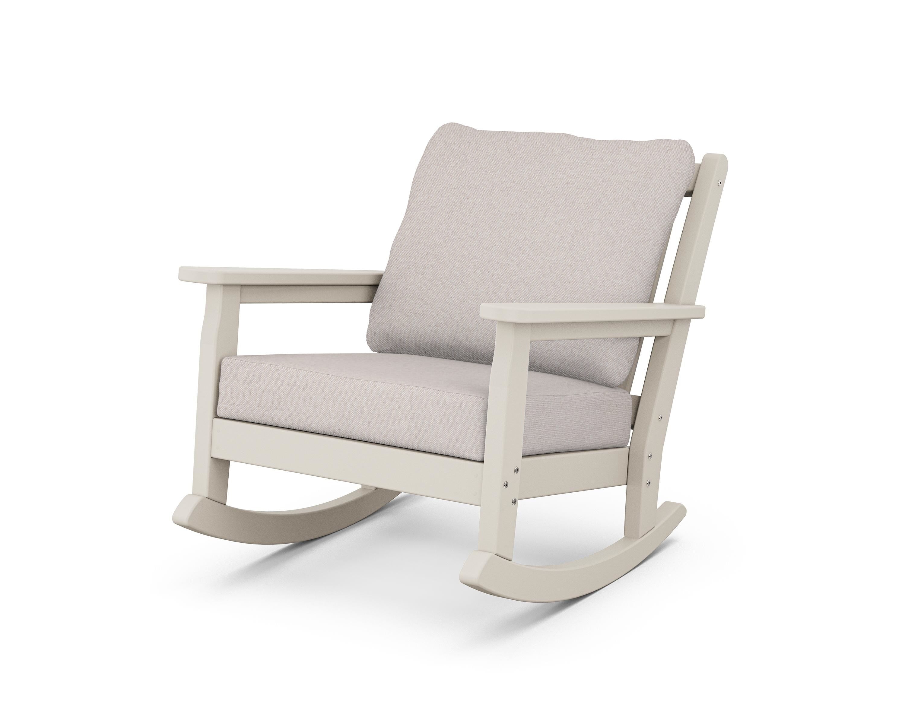 POLYWOOD® Chippendale Deep Seating Rocking Chair in Sand / Dune Burlap