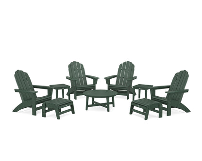 POLYWOOD® Vineyard Grand Adirondack 9-Piece Conversation Set in Green