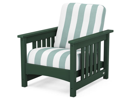 POLYWOOD® Club Mission Chair in Green / Cabana Stripe Glacier Spa