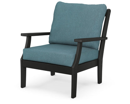 POLYWOOD® Braxton Deep Seating Chair in Black / Ocean Teal
