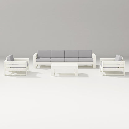 PW Designer Series Latitude 5-Piece Lounge Sofa Set in Vintage White / Granite