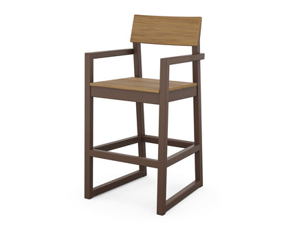 POLYWOOD® EDGE Bar Arm Chair in Mahogany / Natural