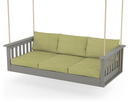 POLYWOOD® Vineyard Daybed Swing in Slate Grey / Chartreuse Boucle