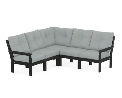 POLYWOOD® Vineyard 5-Piece Sectional in Black / Spa