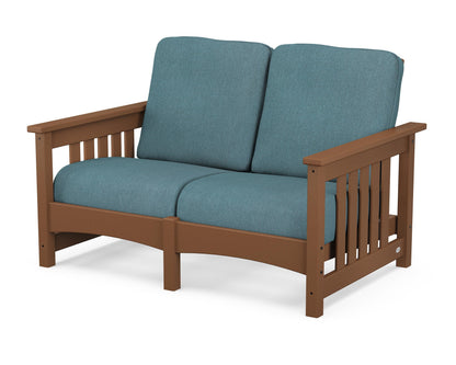 POLYWOOD® Club Mission Loveseat in Teak / Ocean Teal