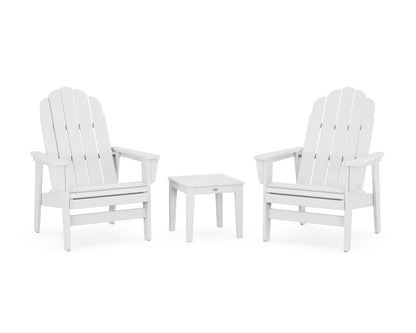 POLYWOOD® 3-Piece Vineyard Grand Upright Adirondack Set in White