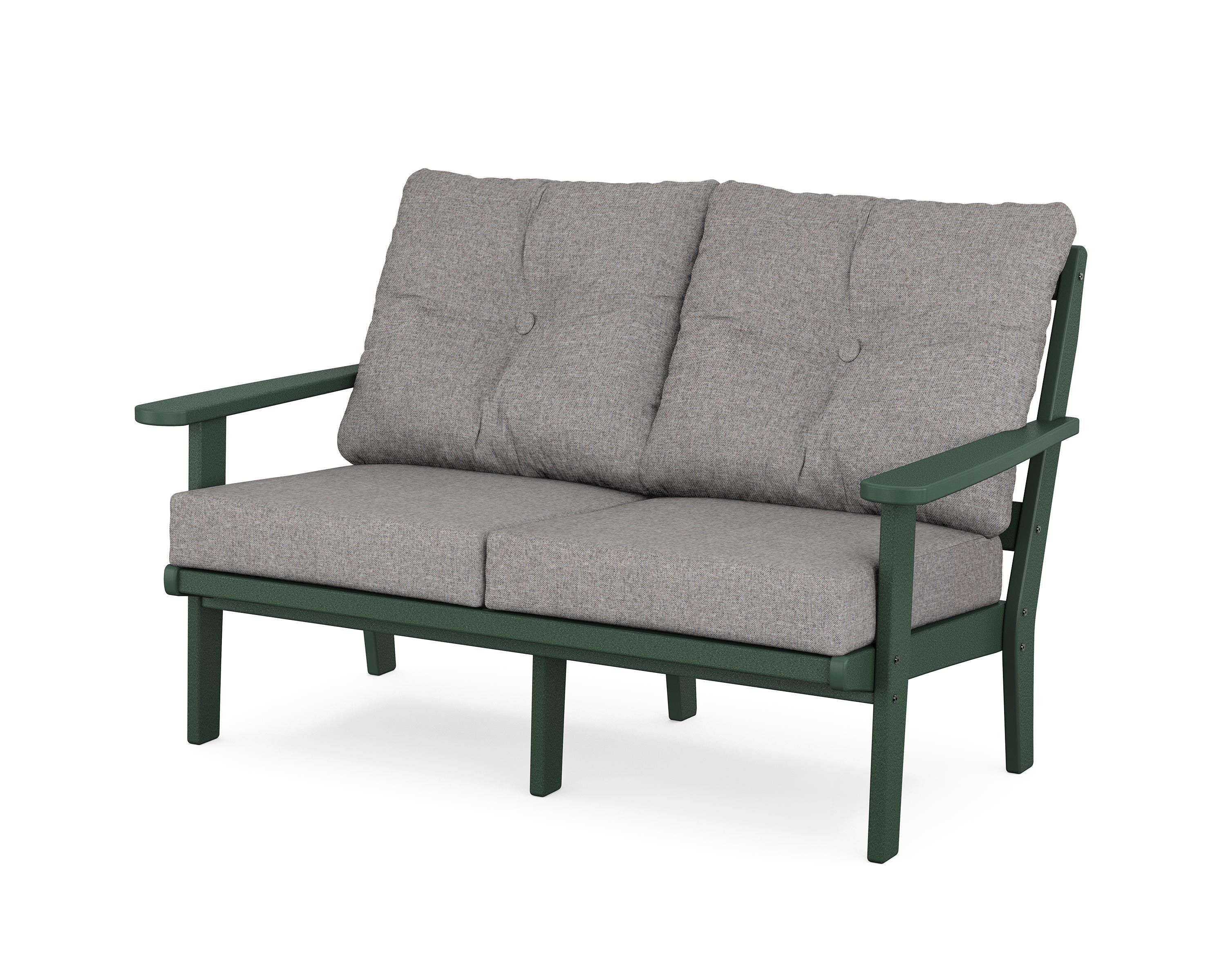 POLYWOOD® Mission Deep Seating Loveseat in Green / Grey Mist