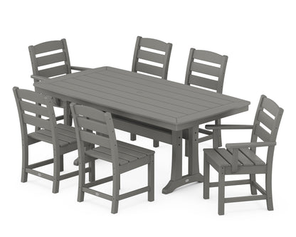 POLYWOOD® Lakeside 7-Piece Dining Set with Trestle Legs in Slate Grey