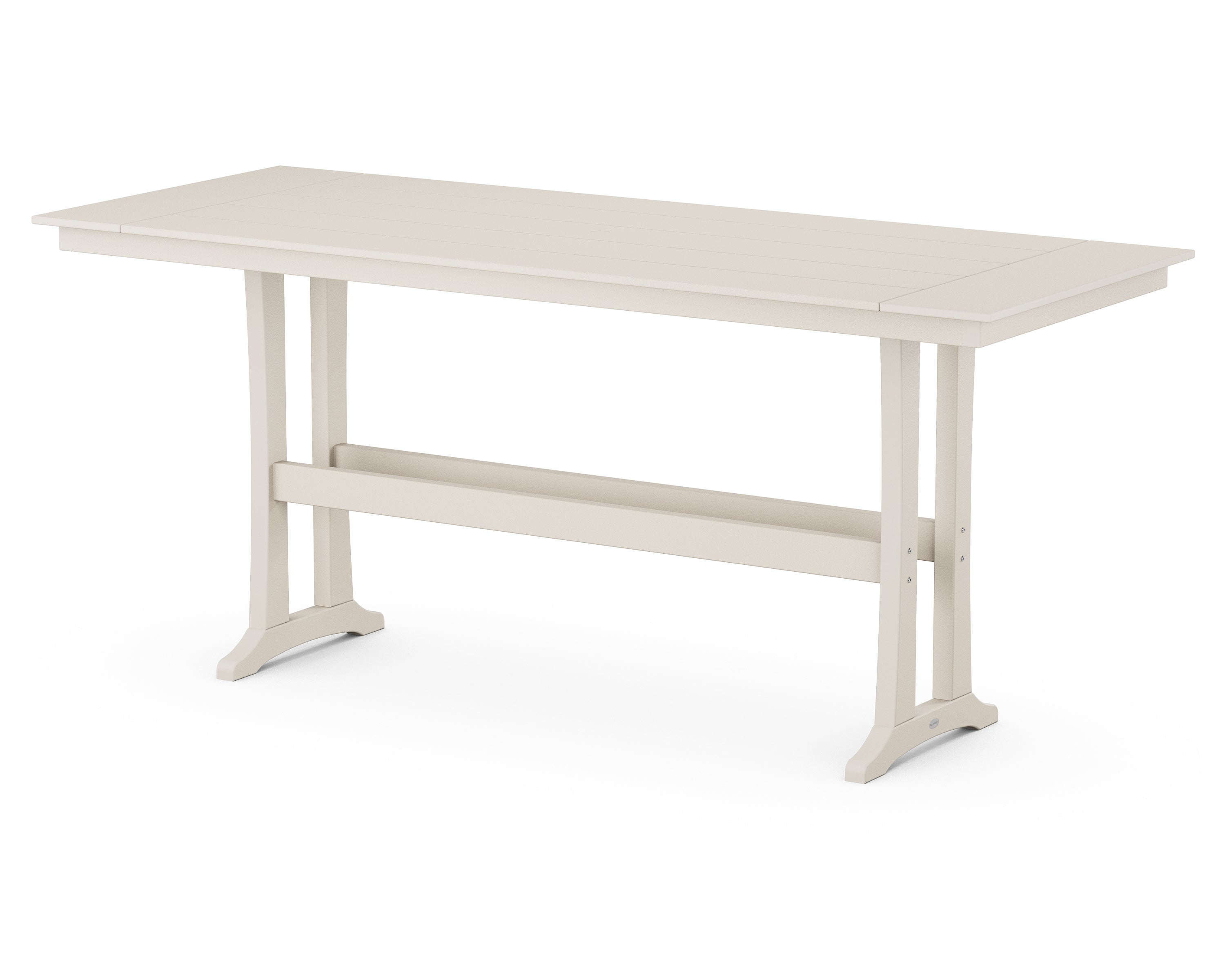 POLYWOOD® Farmhouse Trestle 38" x 96" Bar Table in Sand