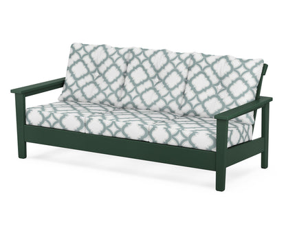 POLYWOOD® Prescott Deep Seating Sofa in Green / Trellis Glacier Spa