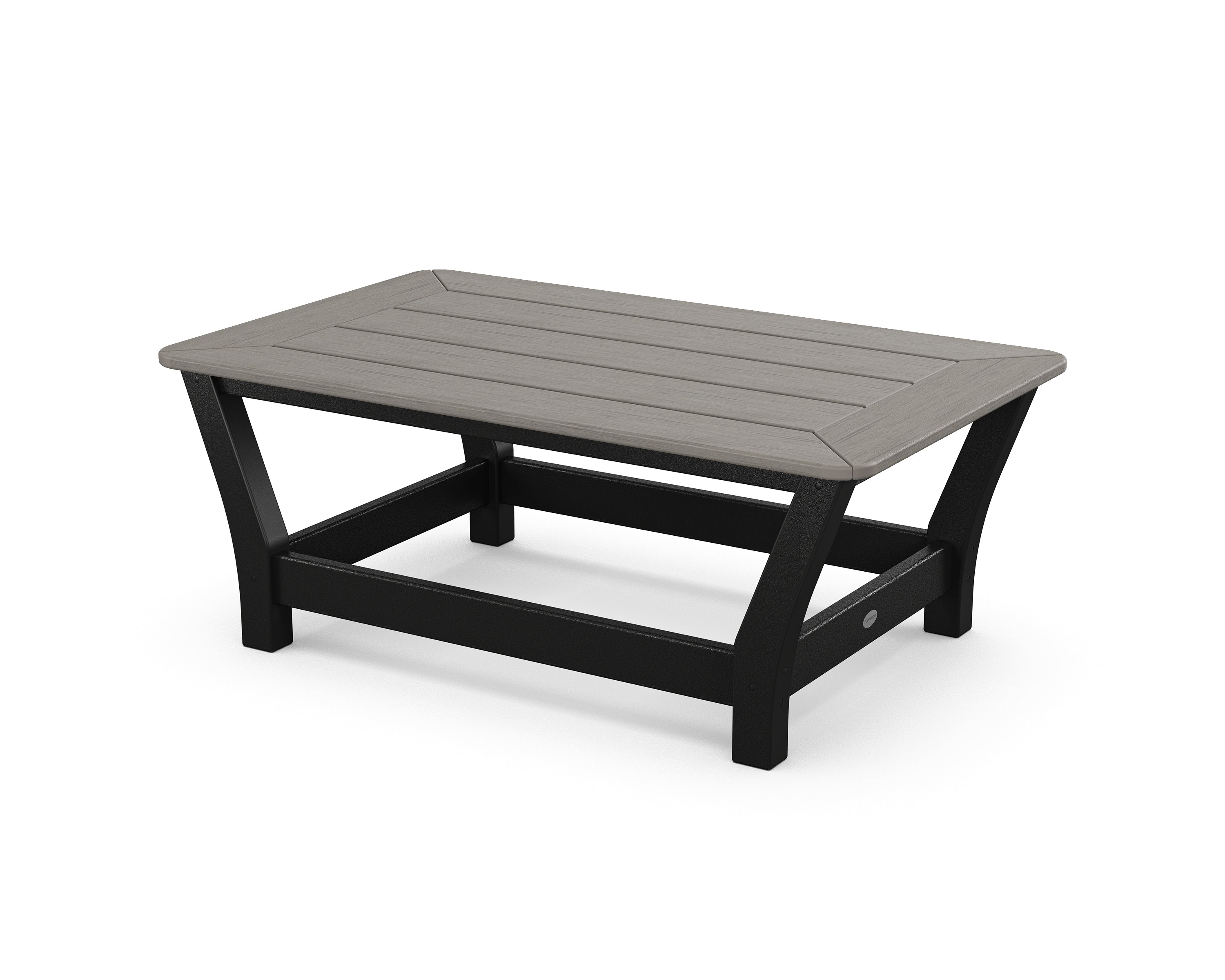 POLYWOOD® Harbour Slat Coffee Table in Black / Driftwood