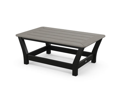 POLYWOOD® Harbour Slat Coffee Table in Black / Driftwood