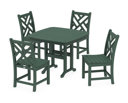 POLYWOOD® Chippendale 5-Piece Side Chair Dining Set in Green