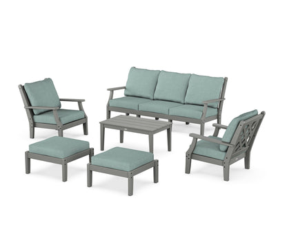 Country Living Wovendale 6-Piece Lounge Sofa Set in Slate Grey / Glacier Spa