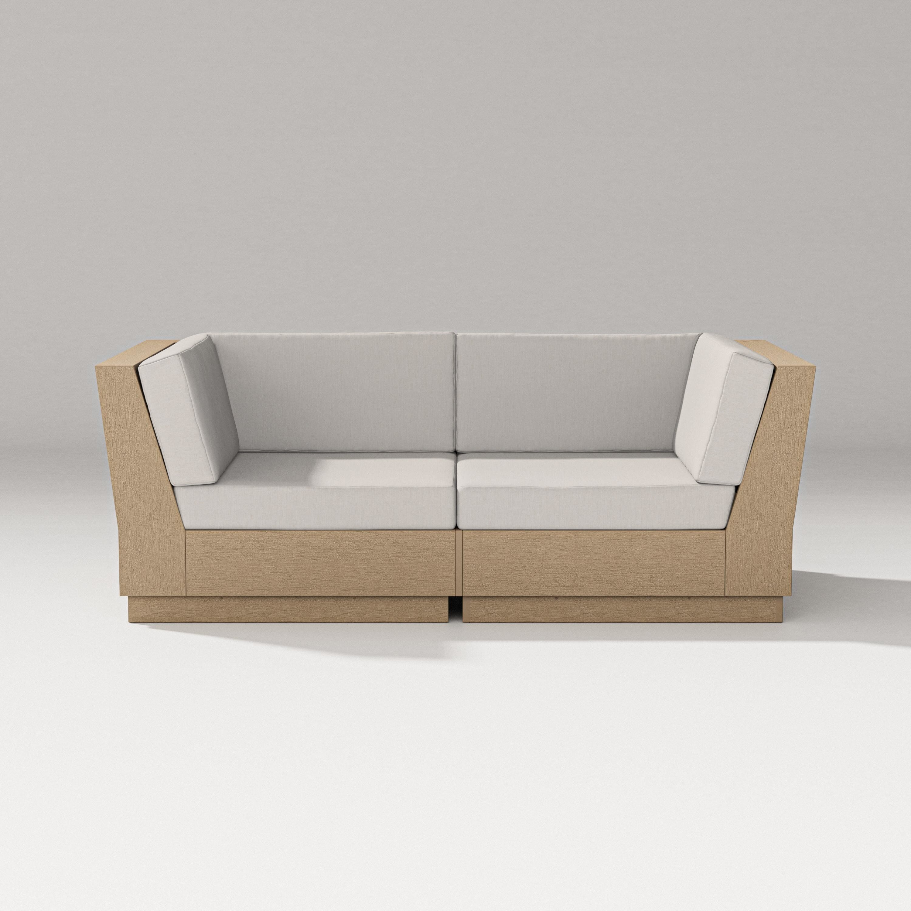 PW Designer Series Elevate Loveseat Sectional in Vintage Sahara / Cast Ash