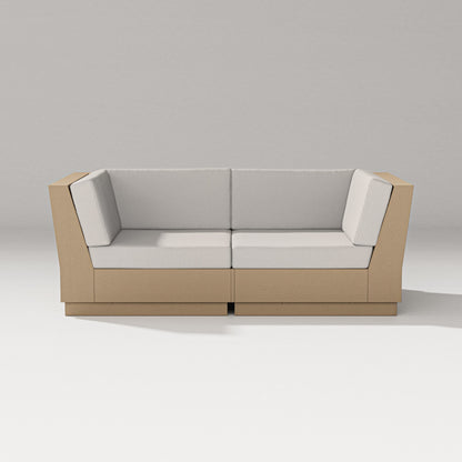 PW Designer Series Elevate Loveseat Sectional in Vintage Sahara / Cast Ash